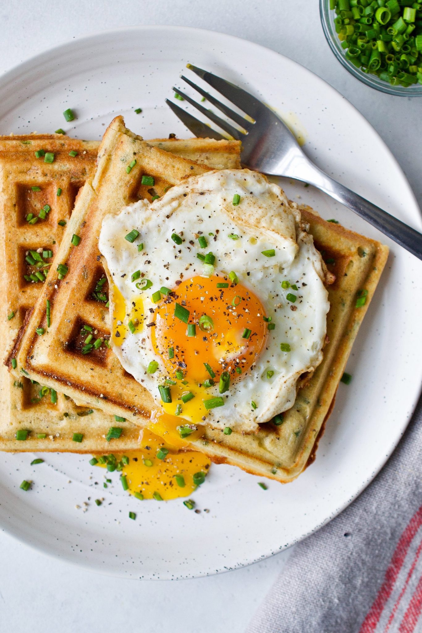 Ham & Chive Waffles (Paleo - Grain Free) | Every Last Bite