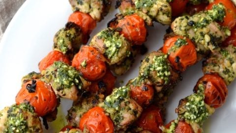 Pesto chicken skewers best sale