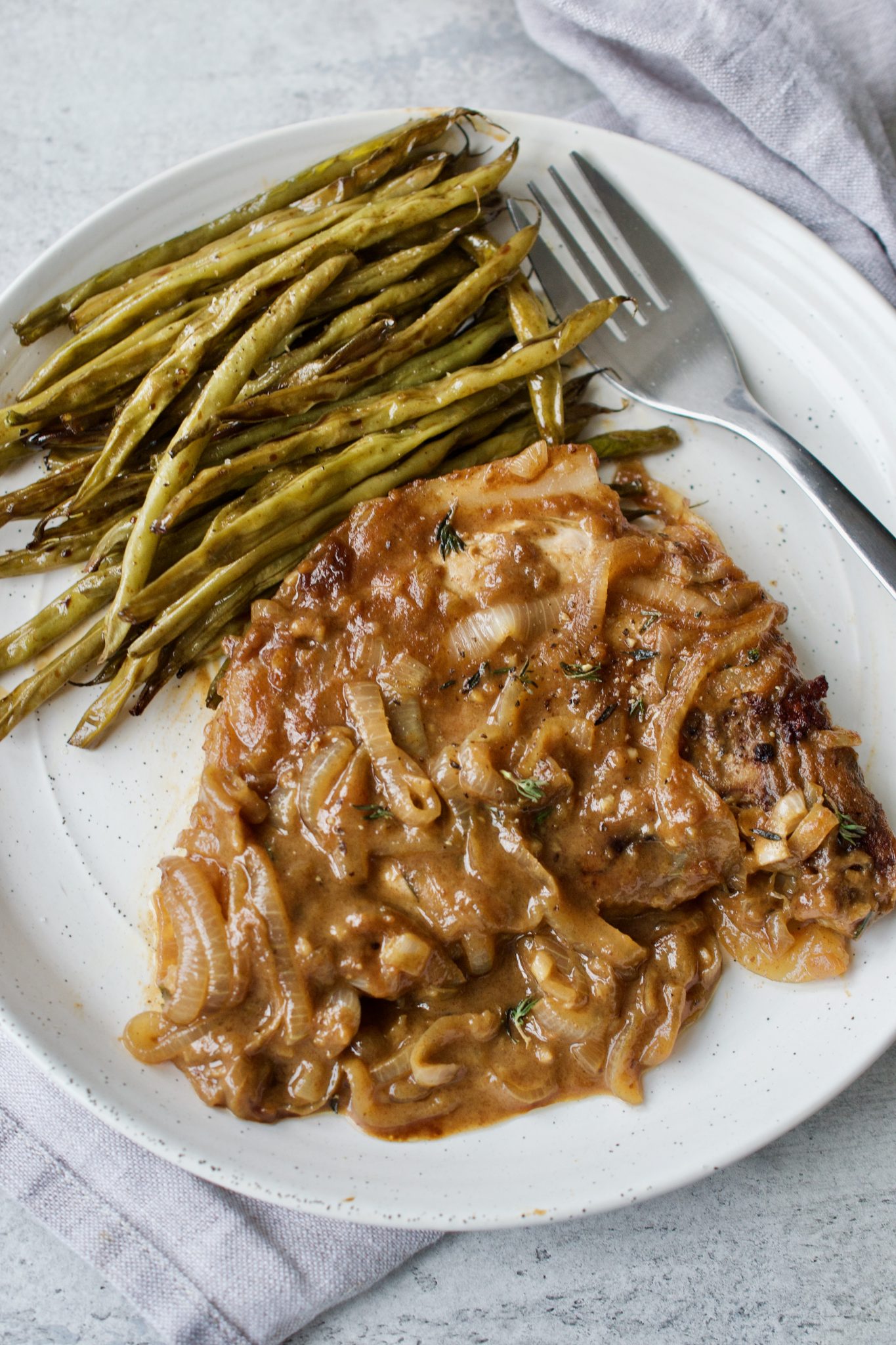 Balsamic Caramelized Onion Pork Chops (Whole30) - Every Last Bite