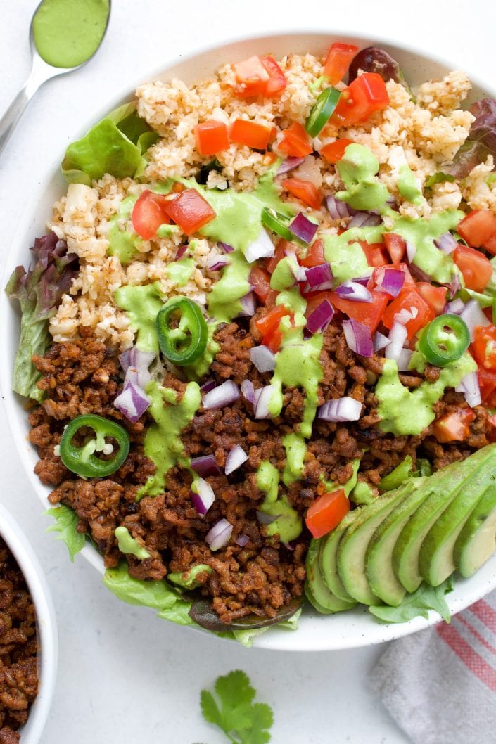 Mexican Beef Taco Salad (Whole30 - Paleo - Keto) | Every Last Bite