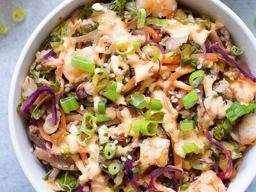 Spicy Shrimp Egg Roll in a Bowl {Paleo, Whole30} 