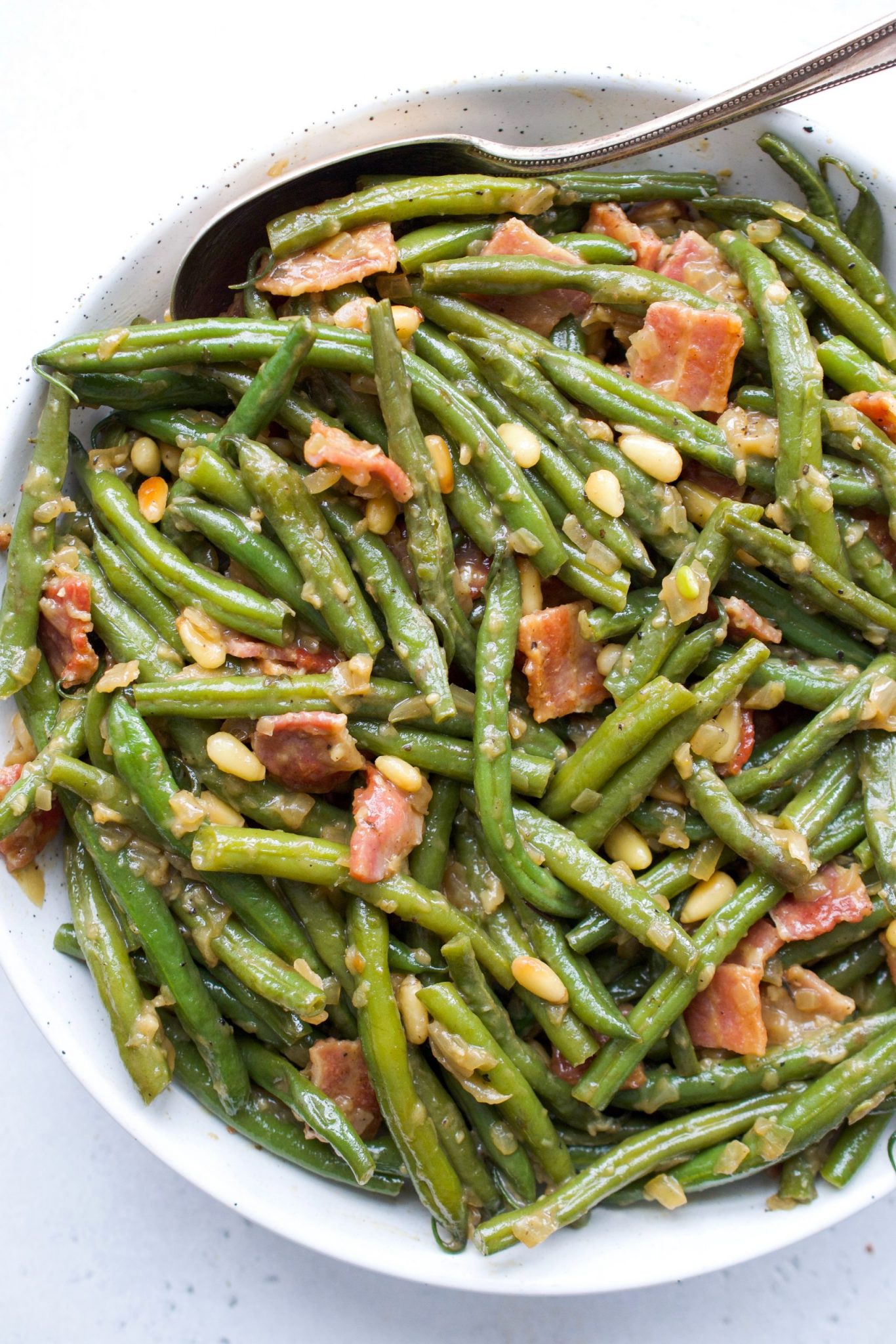 Skillet Green Beans with Bacon - Wholesomelicious