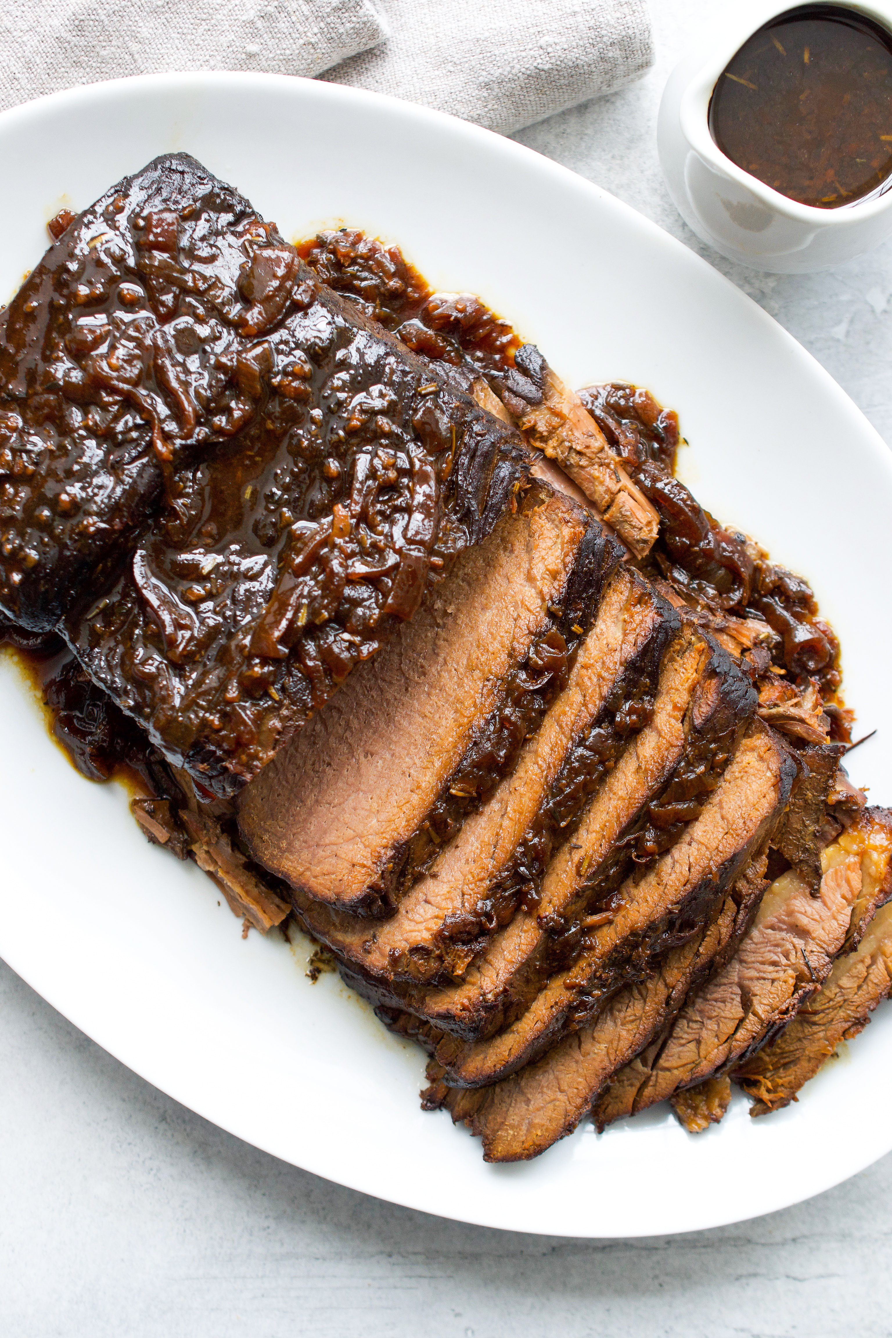 Slow Cooker Beef Brisket With Balsamic Onion Gravy - Every Last Bite