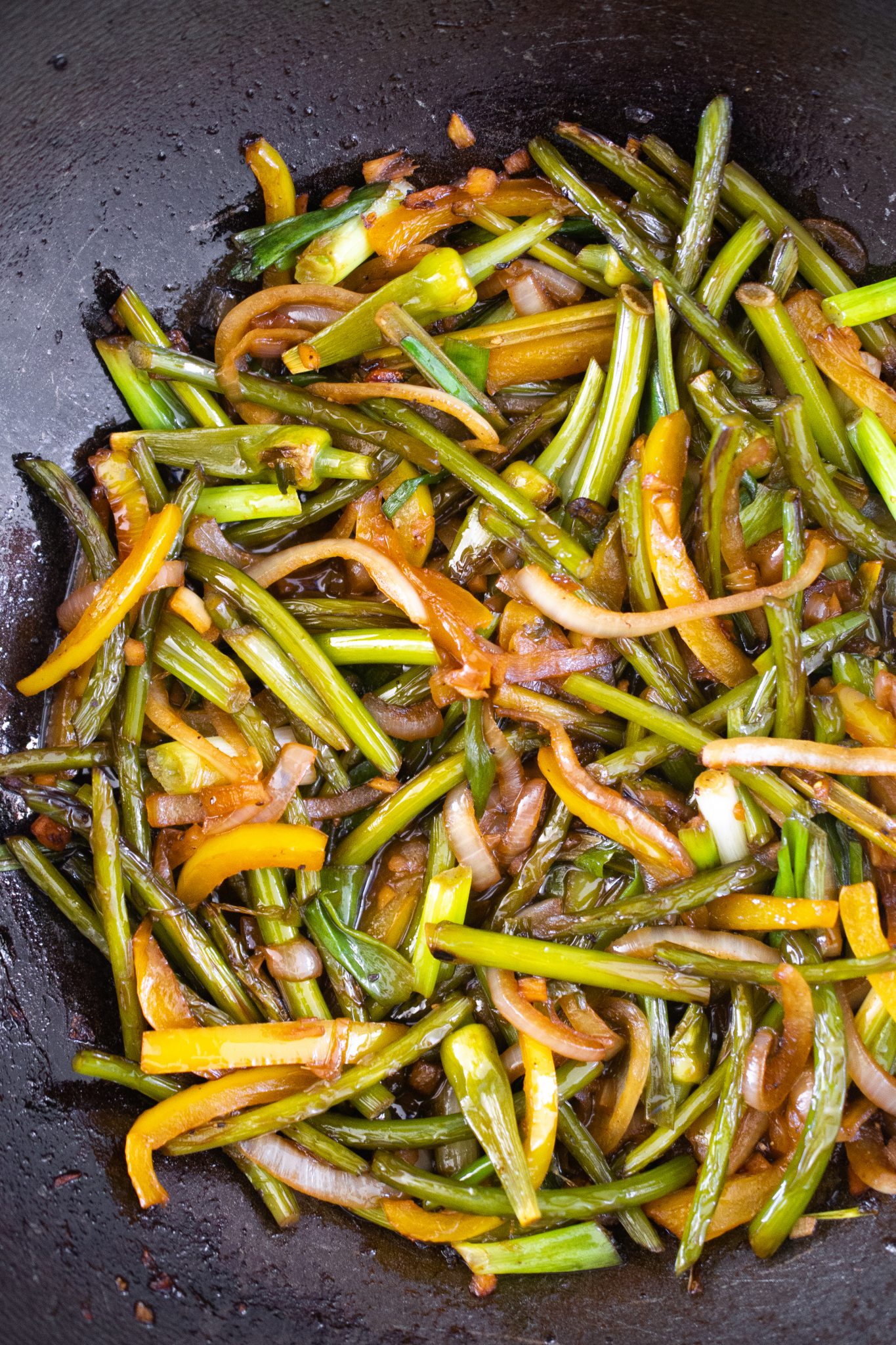 Garlic Scape & Crispy Beef Stir Fry - Every Last Bite