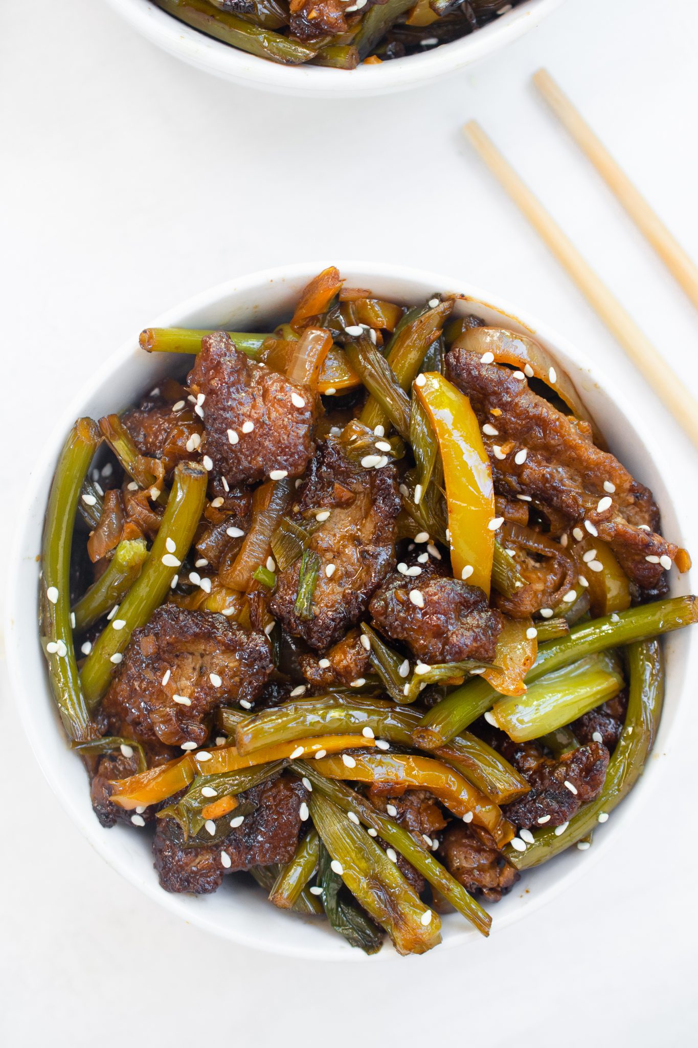 Garlic Scape & Crispy Beef Stir Fry - Every Last Bite