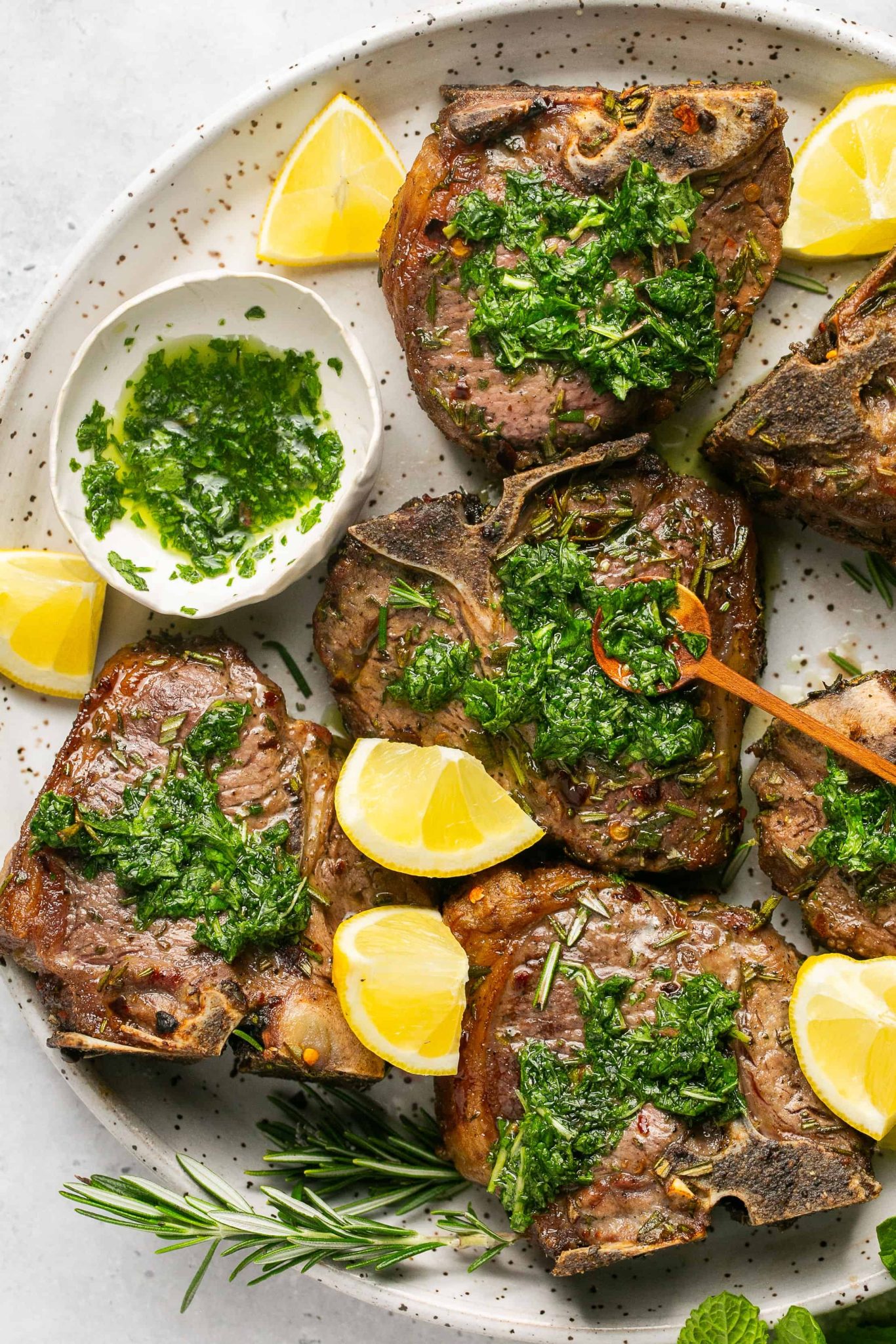 The BEST Air Fryer Lamb Loin Chops with Mint Sauce